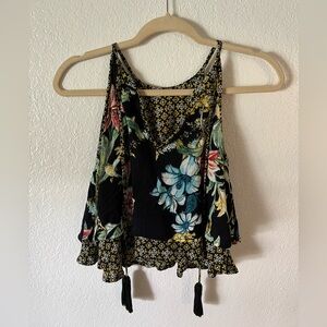 Floral Ruffle Tank  Top